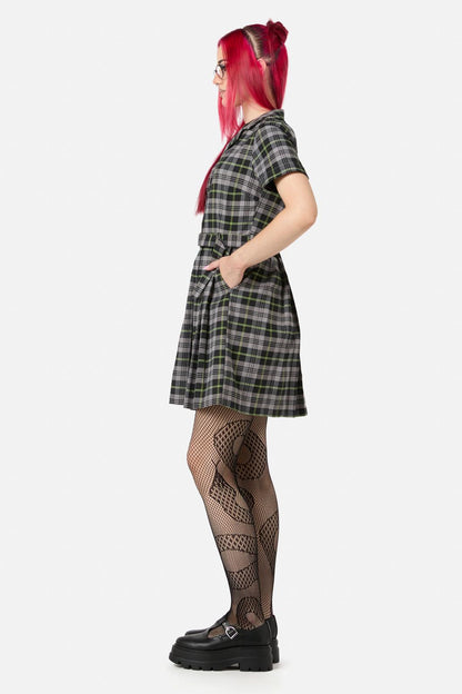 Black Friday - Encounter Tartan Dress - black-green