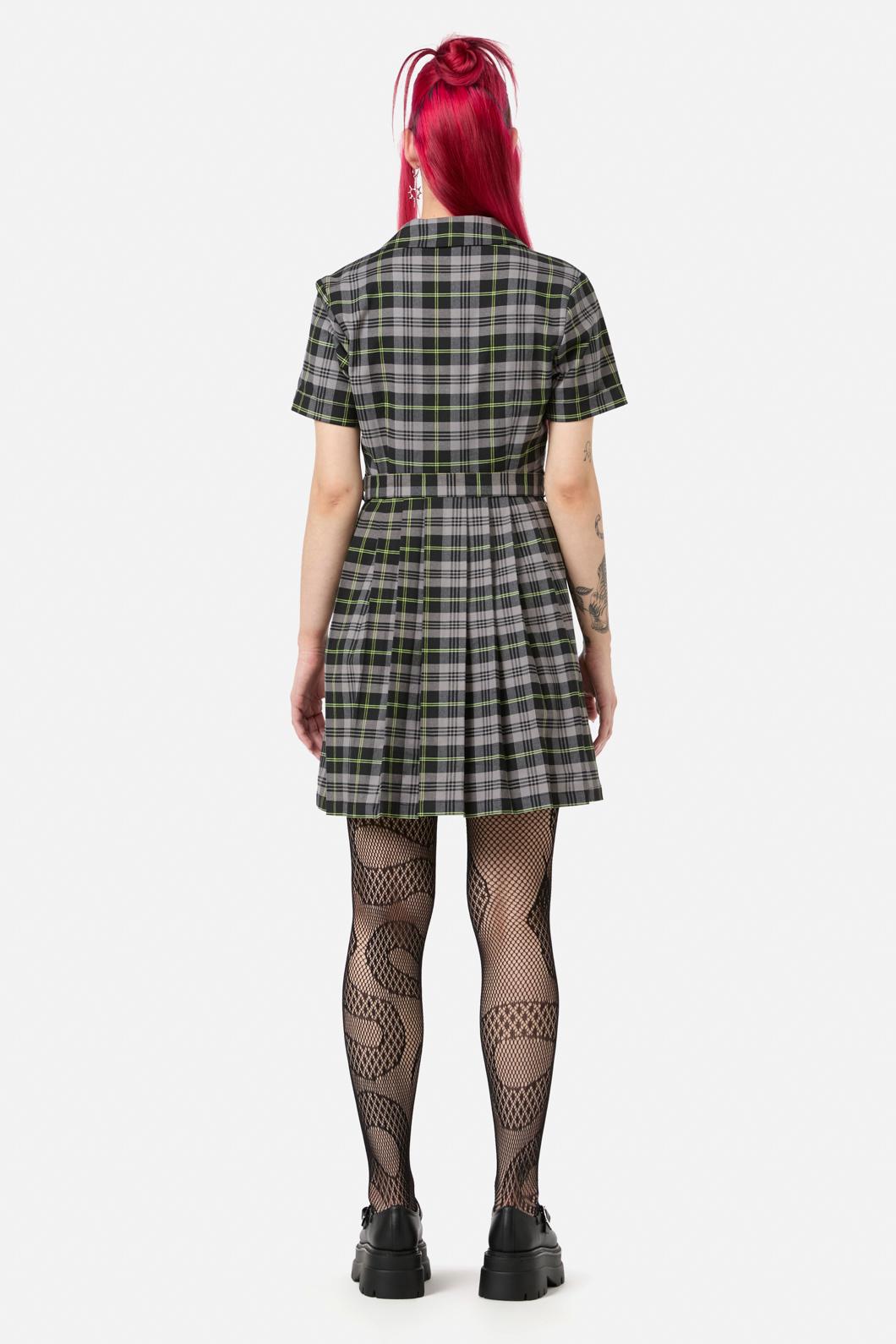 Black Friday - Encounter Tartan Dress - black-green