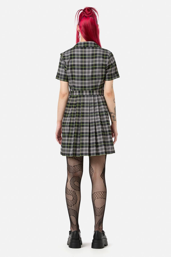Black Friday - Encounter Tartan Dress - black-green