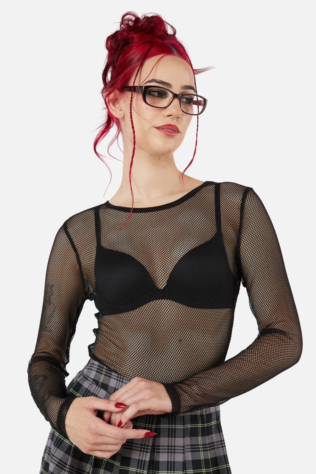 Black Friday - Unsolved Fishnet Top - black