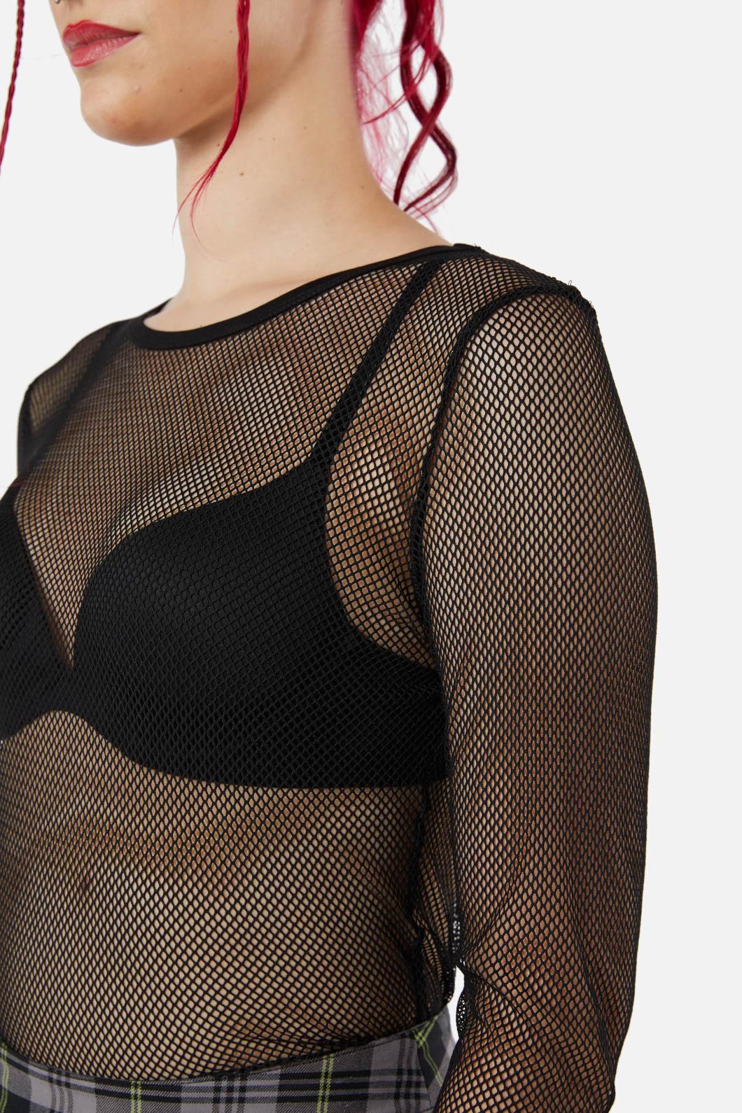 Black Friday - Unsolved Fishnet Top - black
