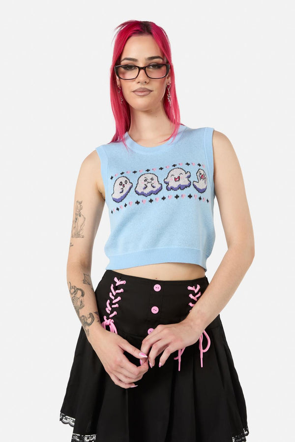 Black Friday - Ghostie Knit Vest - blue