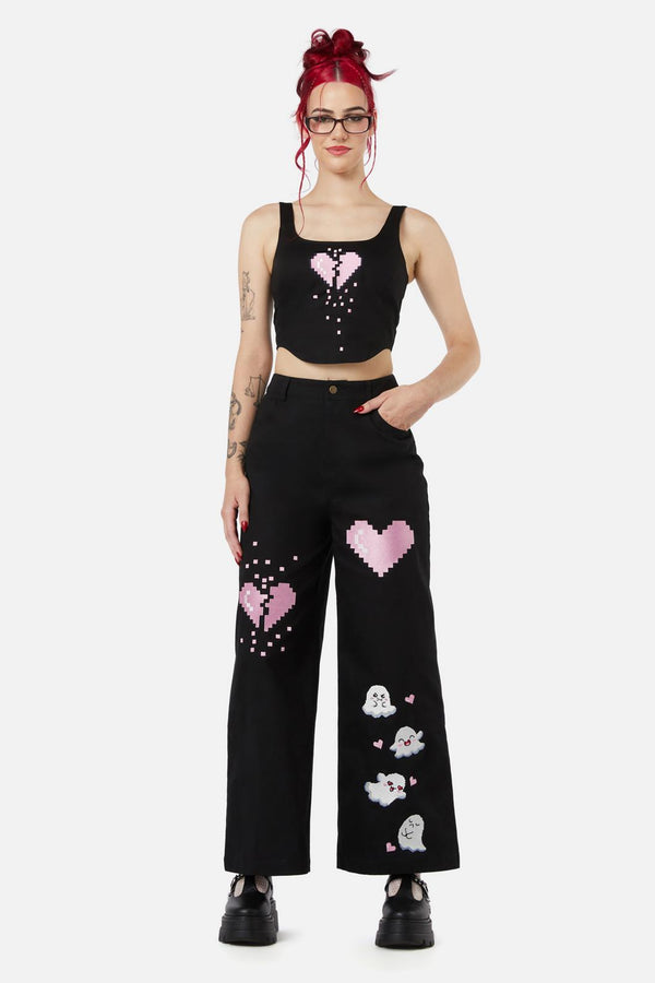 Black Friday - Ghostie Emb Pant - black