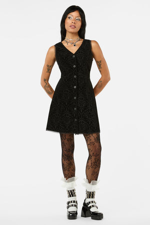 Black Friday - Not Afraid Velvet Pinafore - black