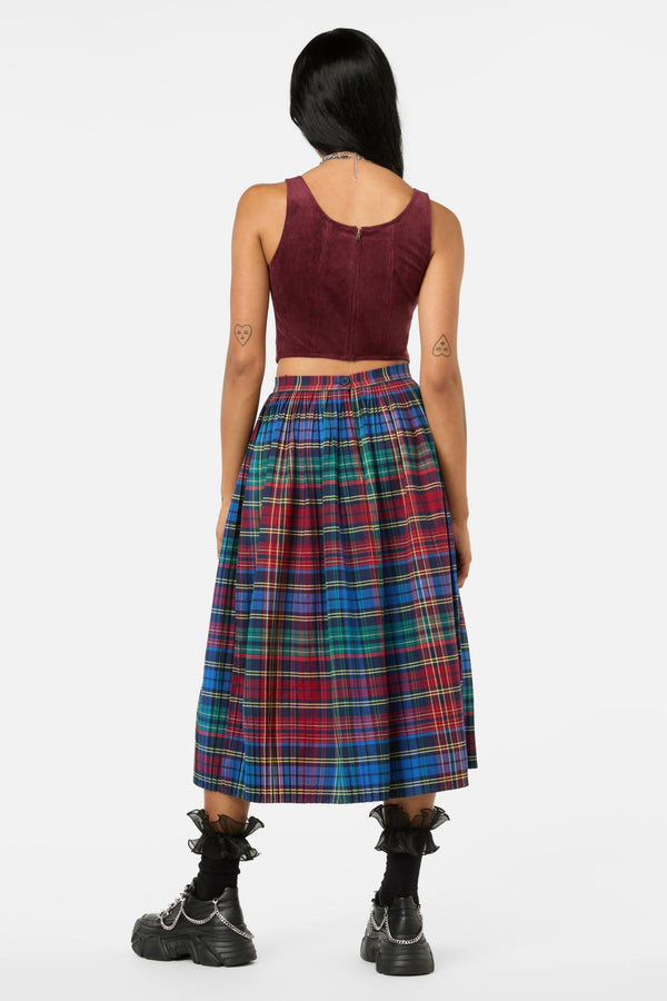 Black Friday - Sainted Tartan Pleated Skirt - multi