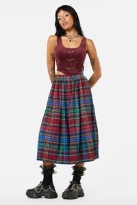 Black Friday - Sainted Tartan Pleated Skirt - multi