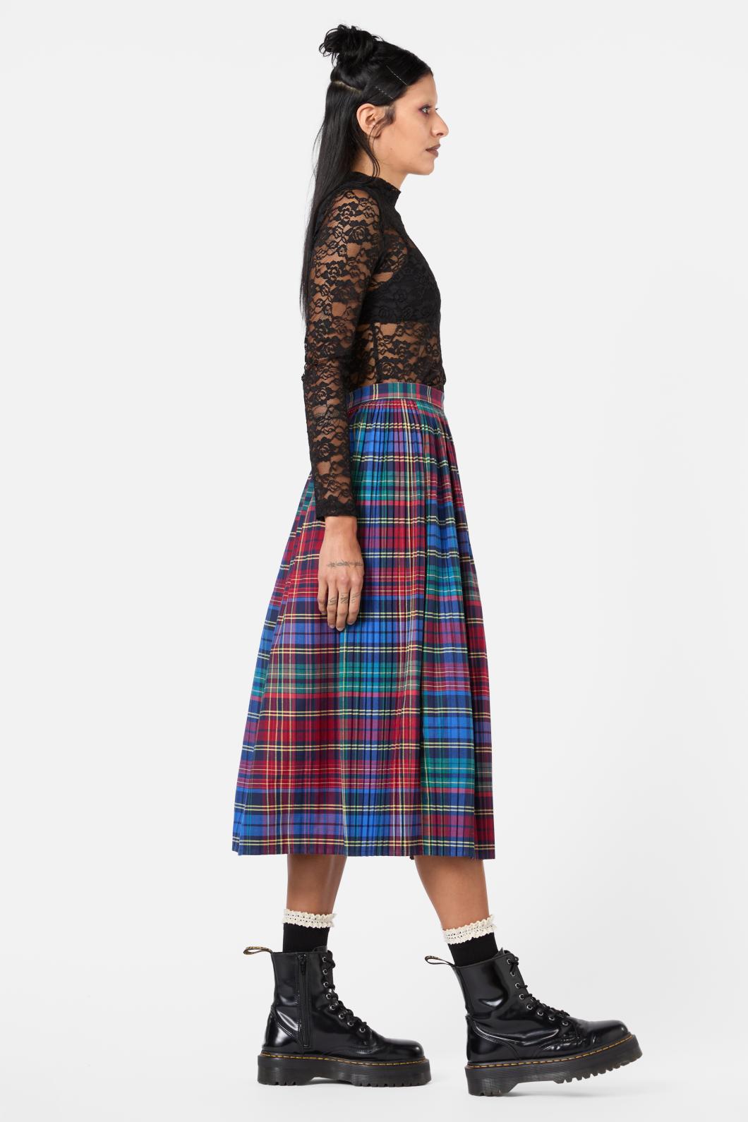 Black Friday - Sainted Tartan Pleated Skirt - multi