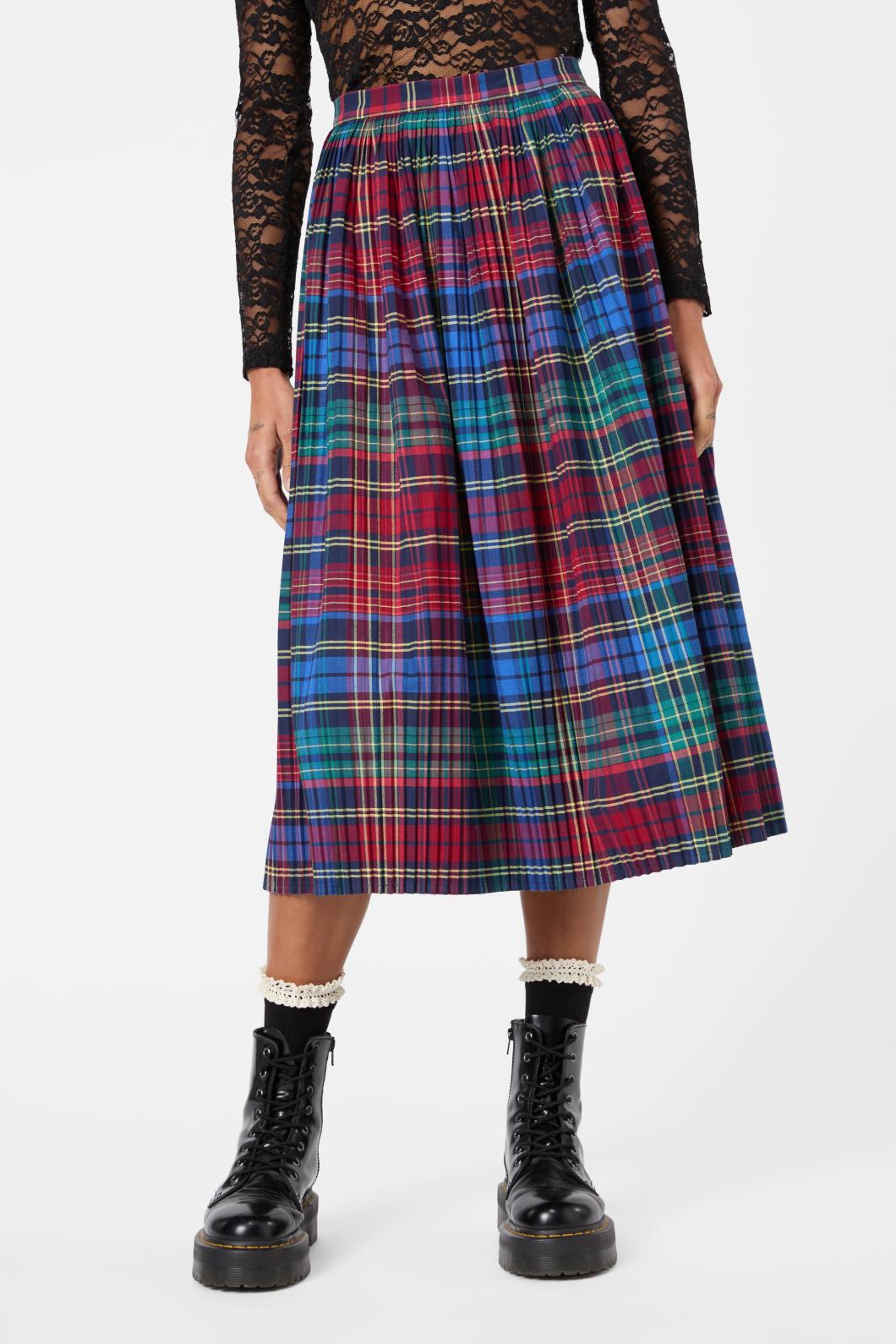 Black Friday - Sainted Tartan Pleated Skirt - multi