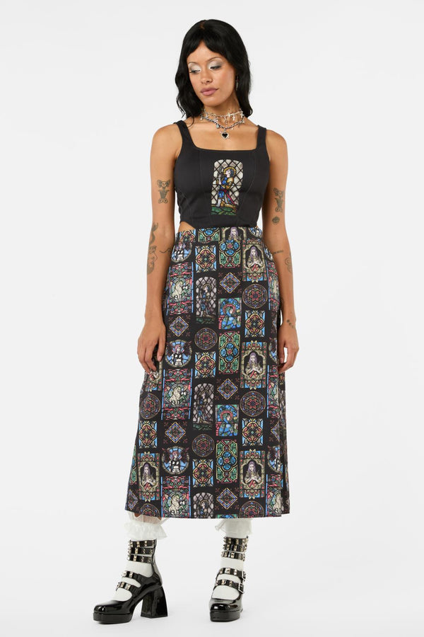 Black Friday - Vitrail Printed Skirt - multi