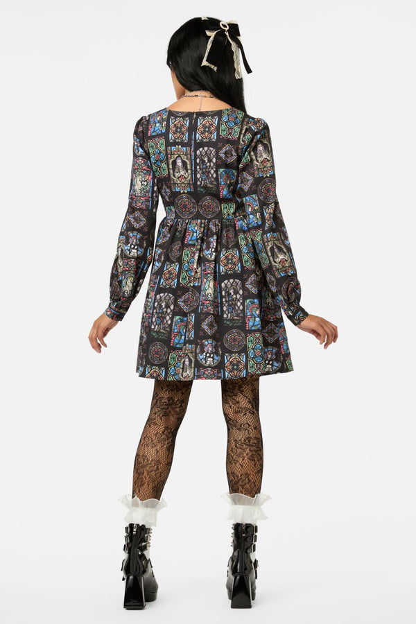 Black Friday - Vitrail Printed LS Dress - multi