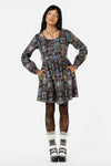 Black Friday - Vitrail Printed LS Dress - multi
