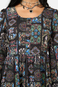 Black Friday - Vitrail Printed LS Dress - multi