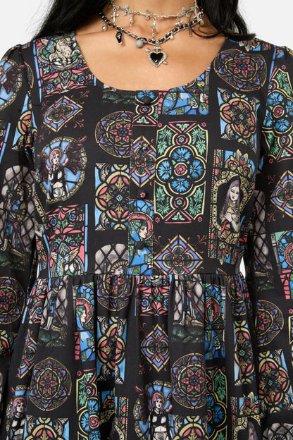 Black Friday - Vitrail Printed LS Dress - multi