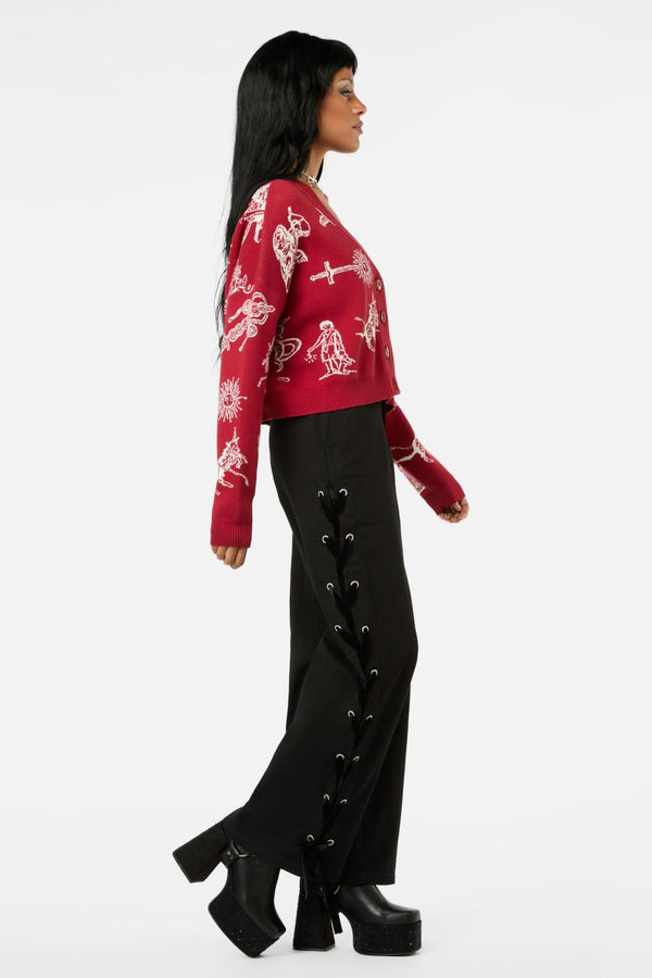 Black Friday - Darc Printed Cardi - red