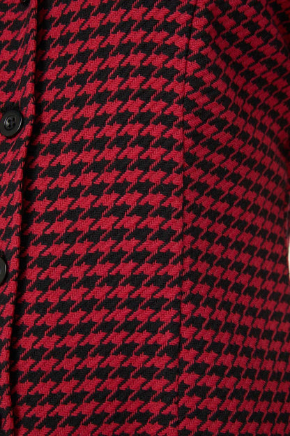 Black Friday - Virtue Houndstooth Dress - red-black