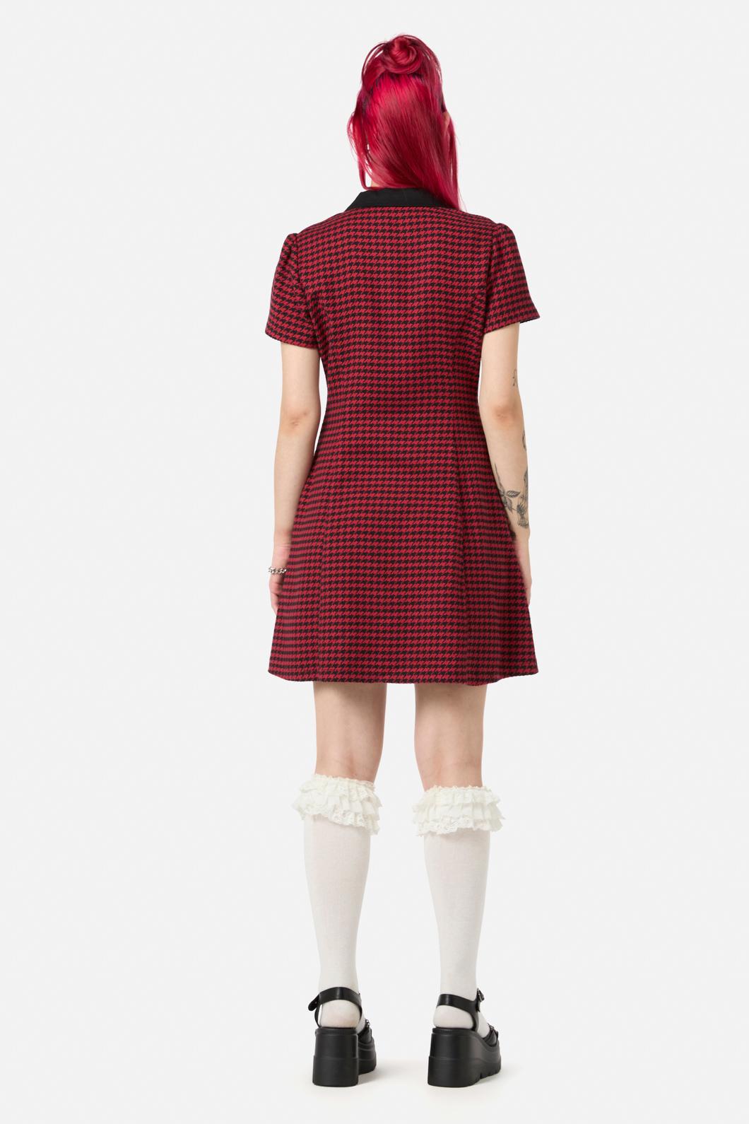Black Friday - Virtue Houndstooth Dress - red-black