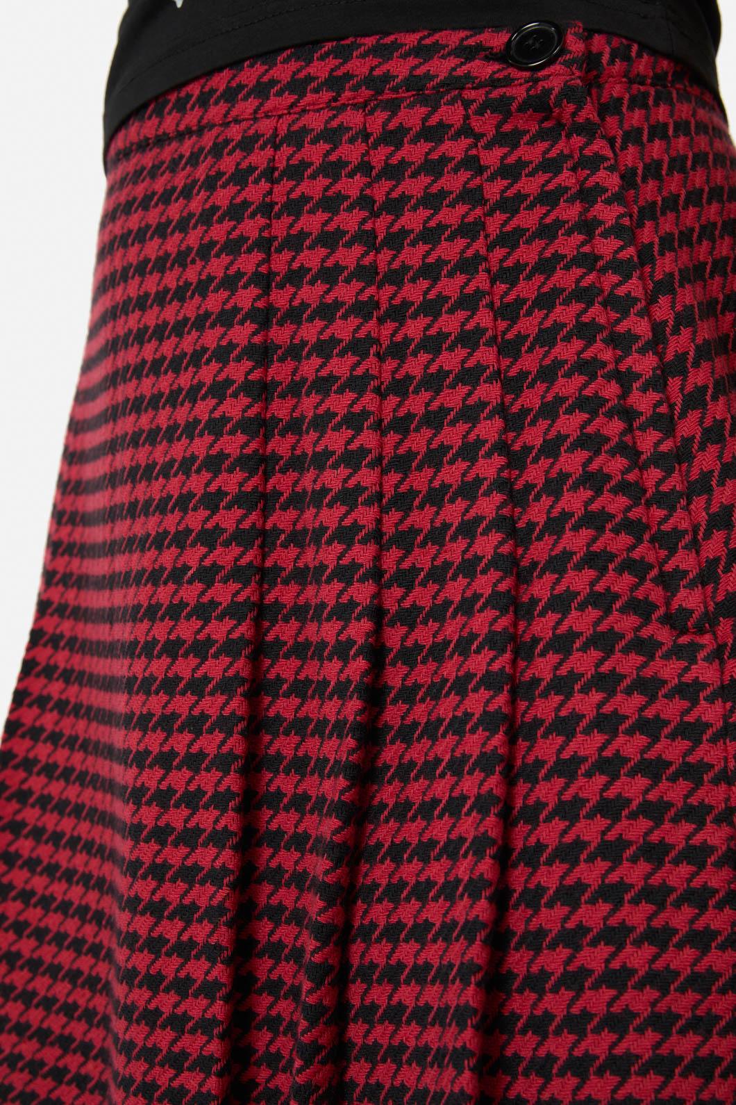 Black Friday - Virtue Houndstooth Skirt - red-black