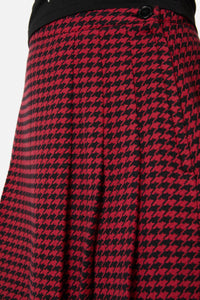 Black Friday - Virtue Houndstooth Skirt - red-black