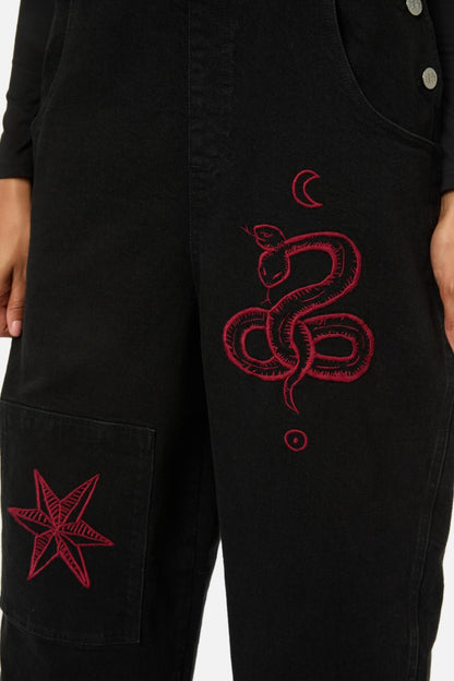 Black Friday - Grace Emb Overalls - black