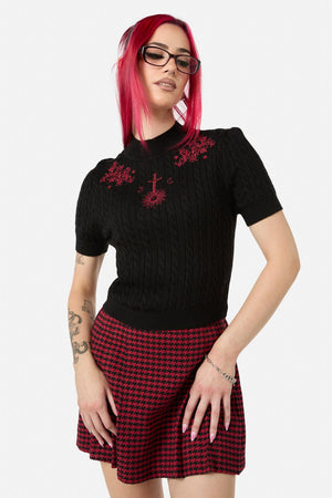 Black Friday - Grace Cable Knit Top - black