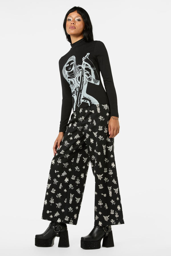 Black Friday - Reclaim Sword Mock Neck Top - black