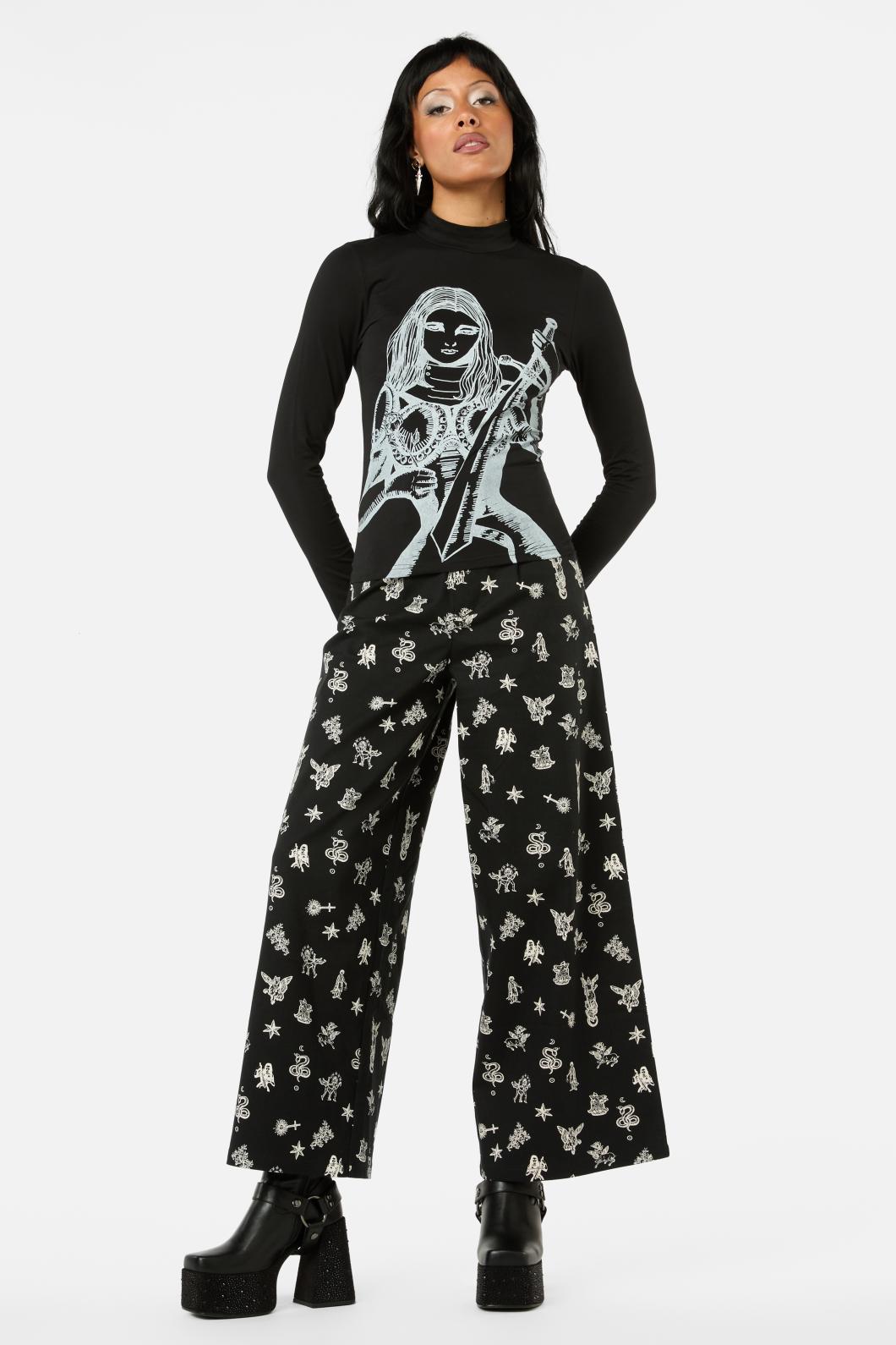 Black Friday - Reclaim Sword Mock Neck Top - black