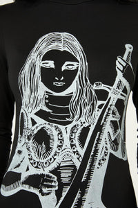 Black Friday - Reclaim Sword Mock Neck Top - black