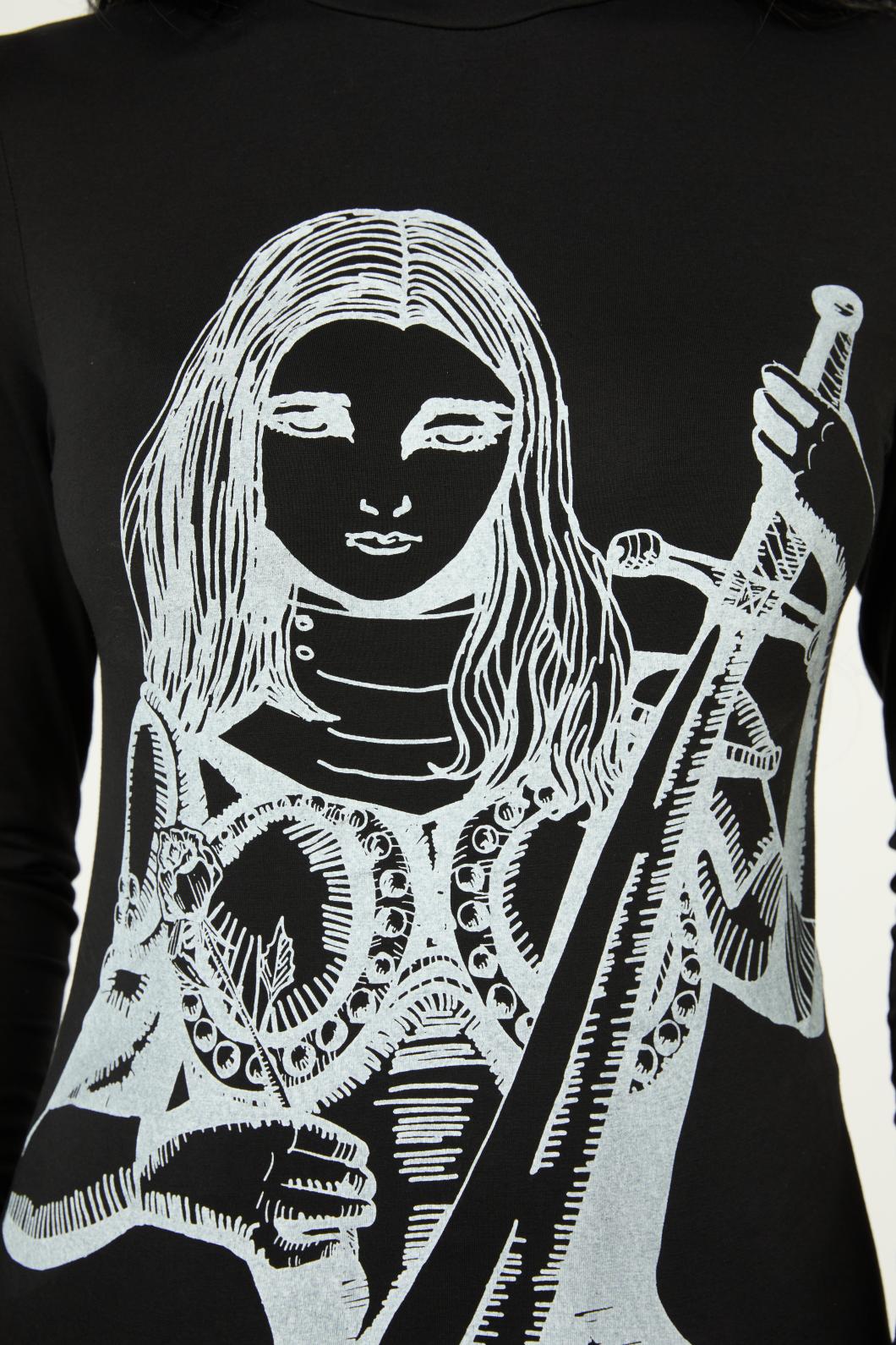 Black Friday - Reclaim Sword Mock Neck Top - black