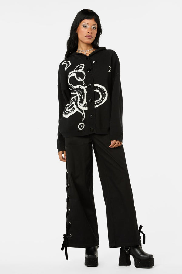 Black Friday - Reclaim Snake Hooded Cardi - black