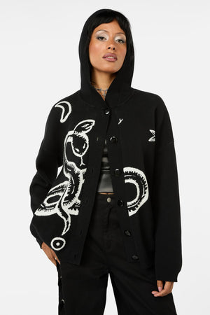 Black Friday - Reclaim Snake Hooded Cardi - black