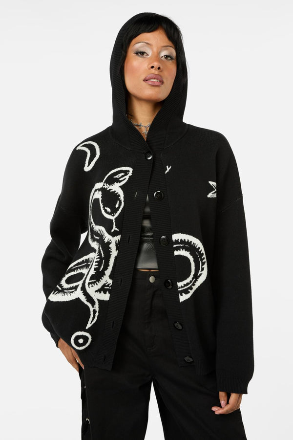 Black Friday - Reclaim Snake Hooded Cardi - black
