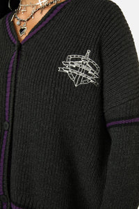 Black Friday - Not Afraid Sword Crest Cardi - black