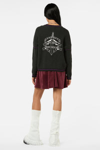 Black Friday - Not Afraid Sword Crest Cardi - black