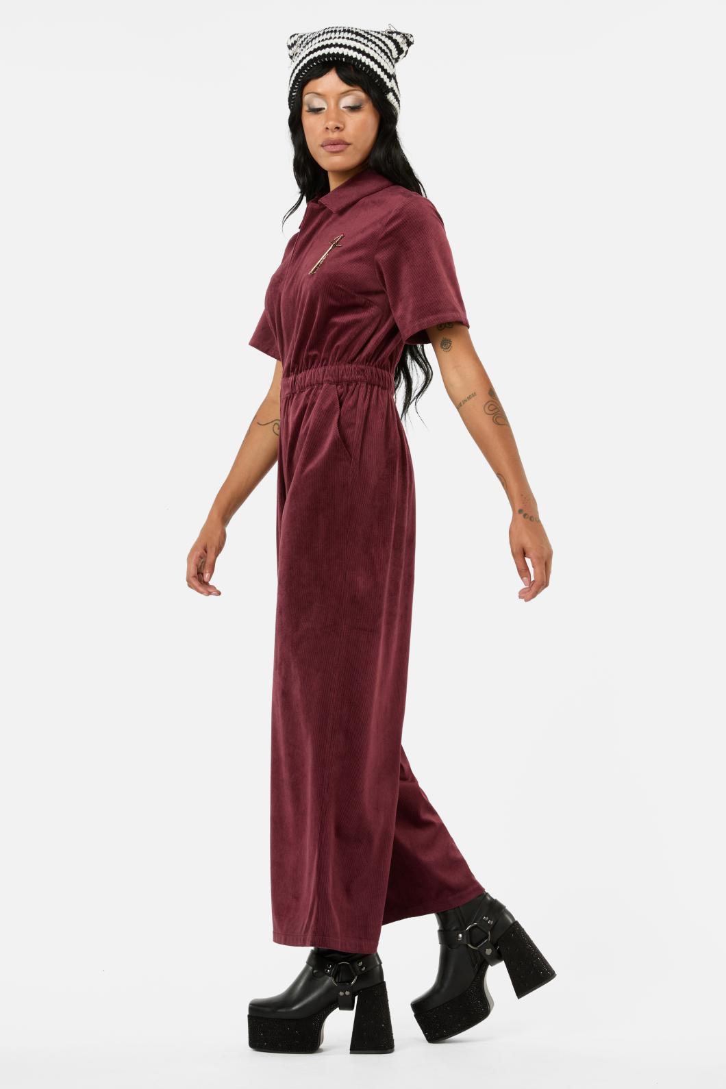 Black Friday - Unified Cord Coveralls - maroon