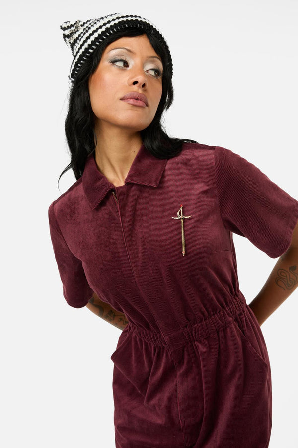 Black Friday - Unified Cord Coveralls - maroon