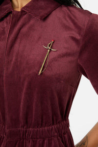 Black Friday - Unified Cord Coveralls - maroon