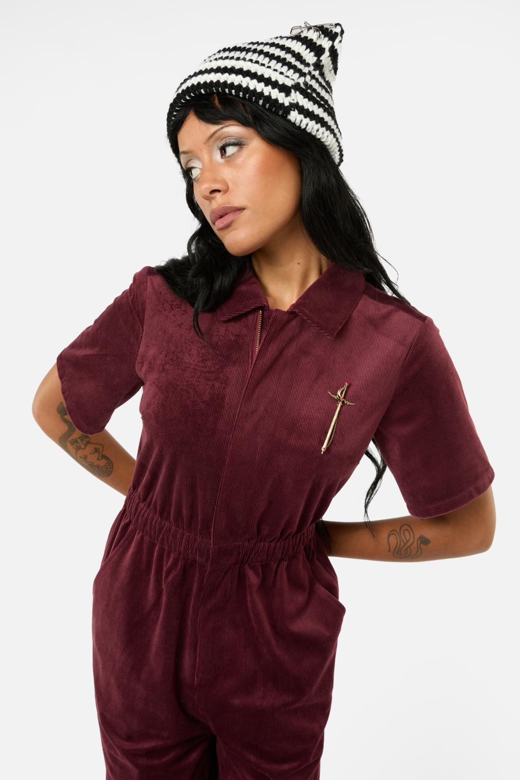 Black Friday - Unified Cord Coveralls - maroon