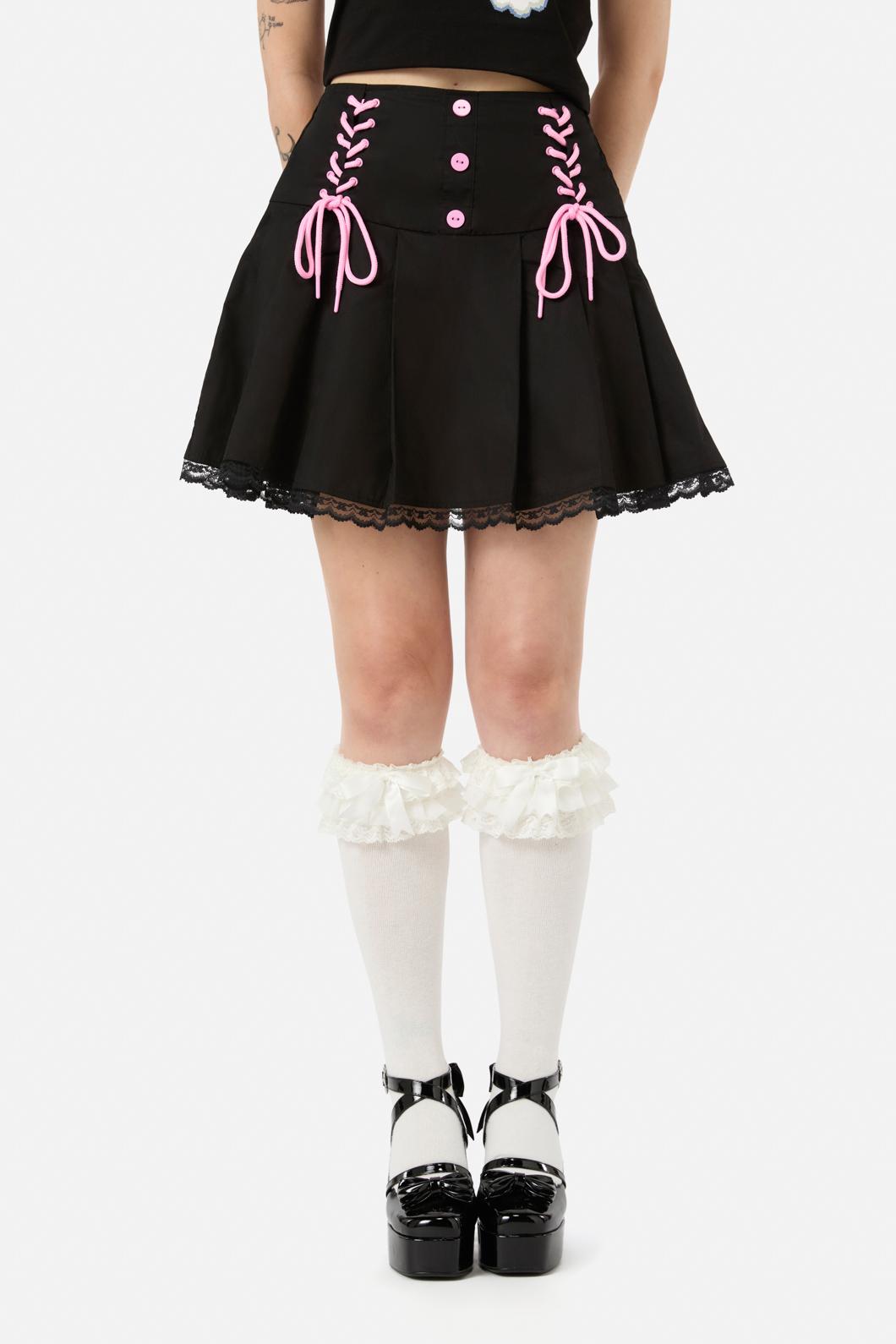 Black Friday - Two Of Hearts Lace Up Skirt - black