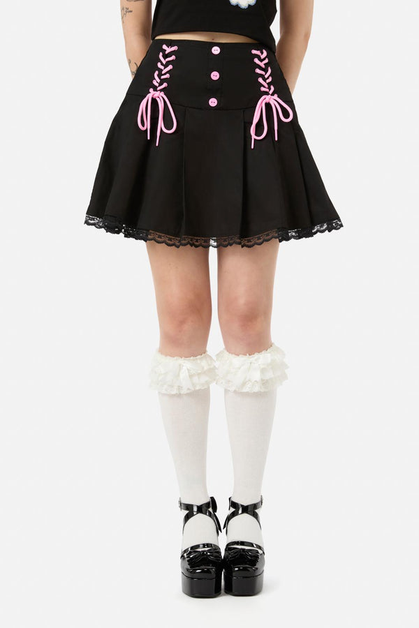 Black Friday - Two Of Hearts Lace Up Skirt - black