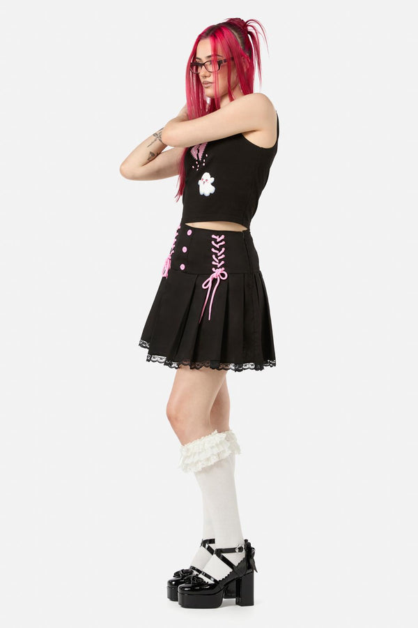 Black Friday - Two Of Hearts Lace Up Skirt - black