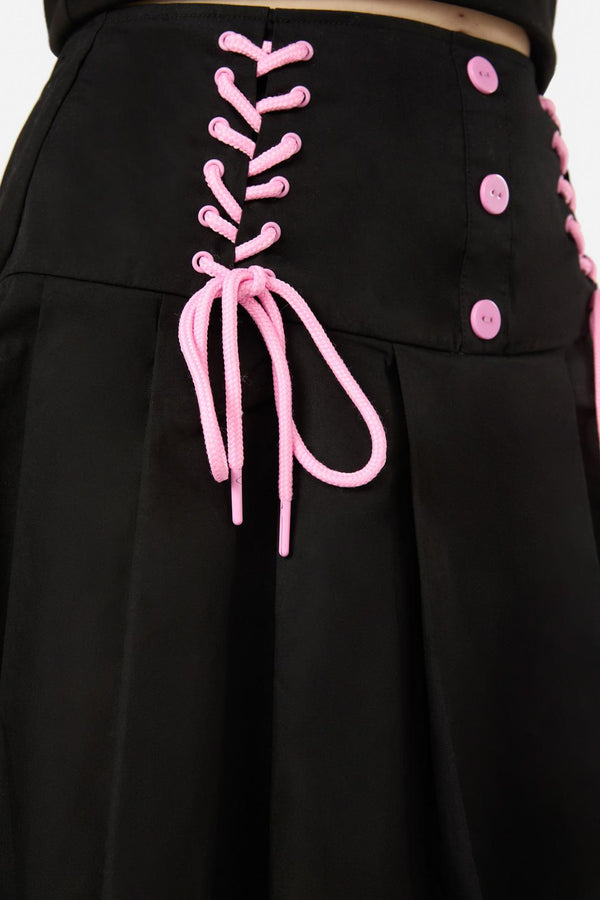 Black Friday - Two Of Hearts Lace Up Skirt - black