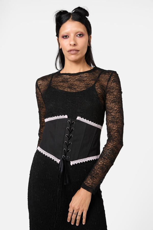 Black Friday - Two Of Hearts Underbust Corset - black