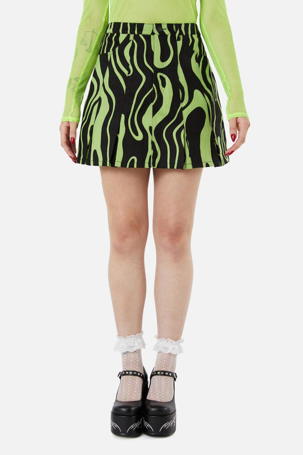 Black Friday - Ghost Wave Skirt - black-green