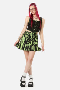 Black Friday - Ghost Wave Skirt - black-green