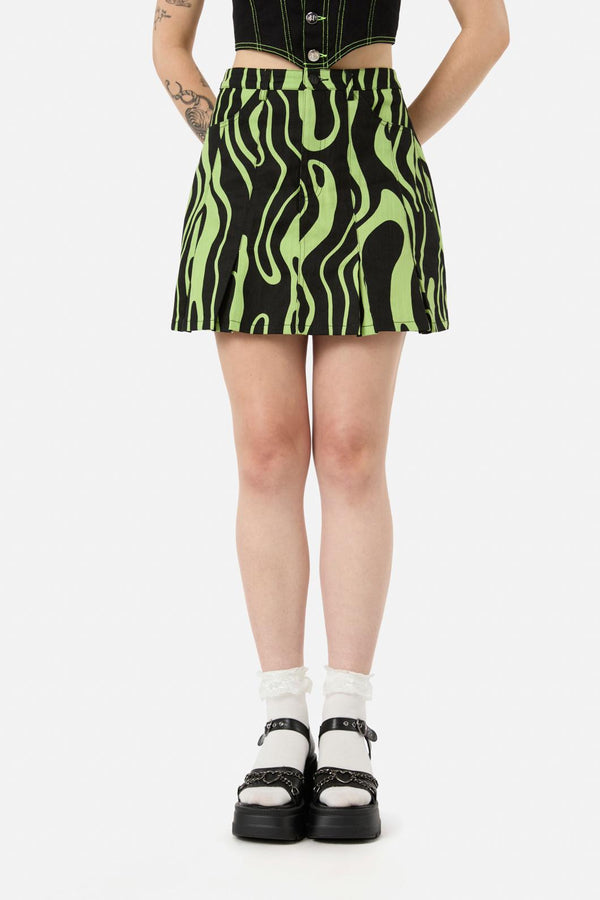 Black Friday - Ghost Wave Skirt - black-green