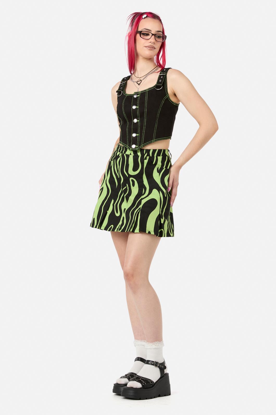 Black Friday - Ghost Wave Skirt - black-green