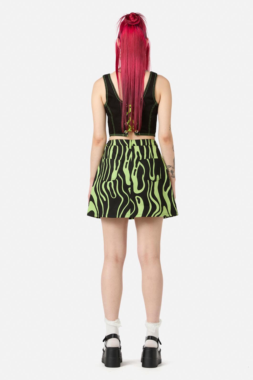 Black Friday - Ghost Wave Skirt - black-green