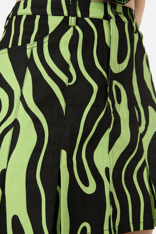 Black Friday - Ghost Wave Skirt - black-green