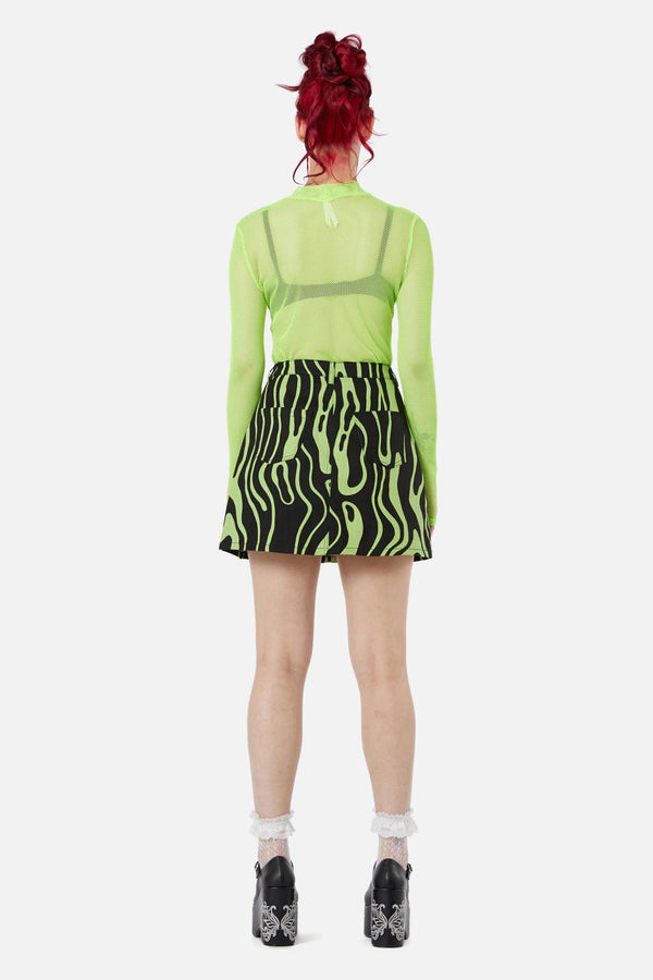 Black Friday - Ghost Wave Skirt - black-green