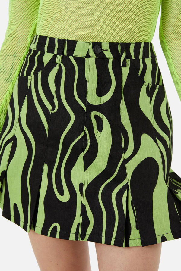 Black Friday - Ghost Wave Skirt - black-green